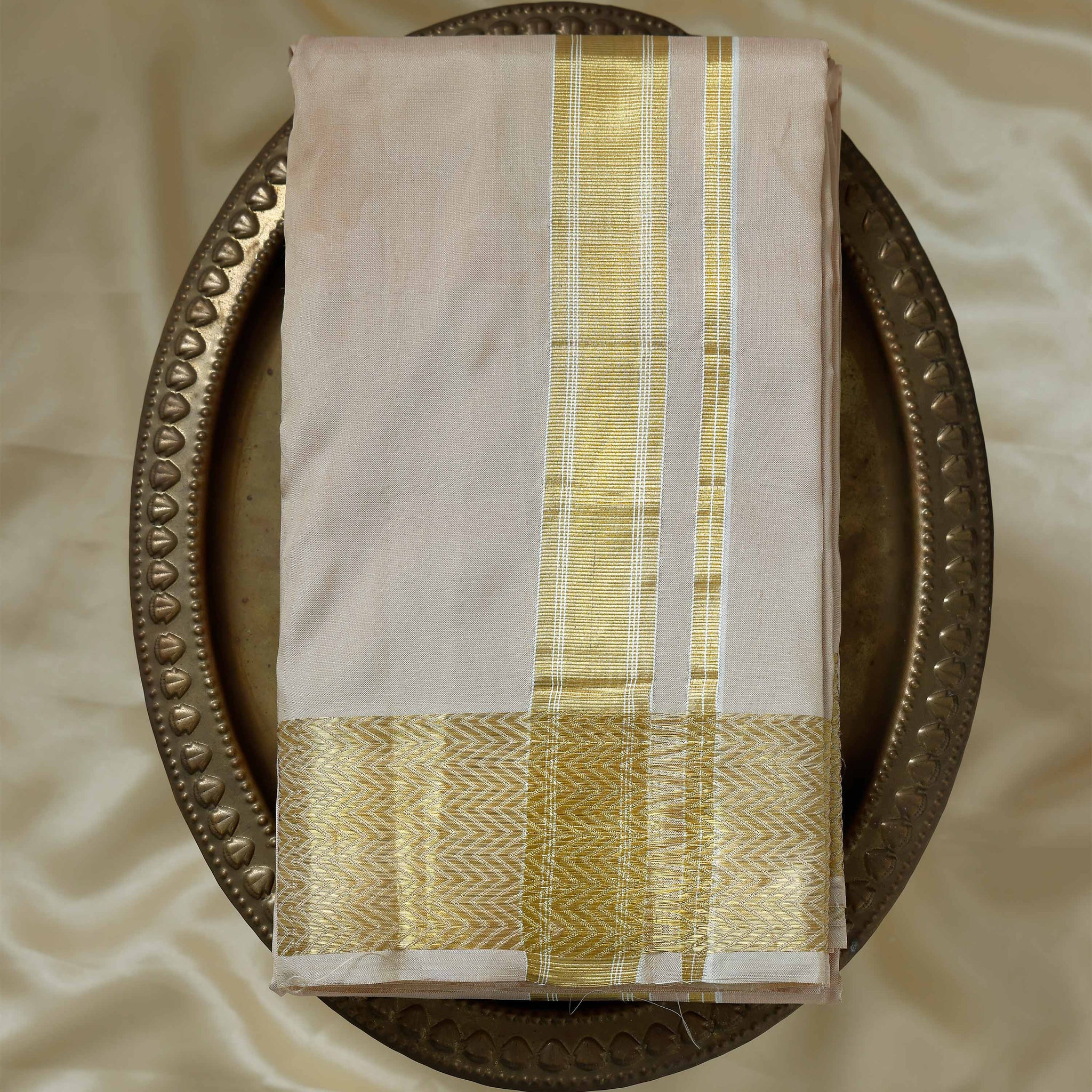 Copper Color Pure Silk Dhoti