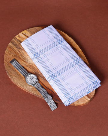 999 Brand Men's Premium Cotton Striped Lungi Stitched - White