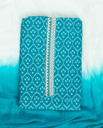 Blue Colour Unstitched Salwar Material