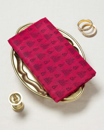 Magenta Printed Sungudi Cotton Saree