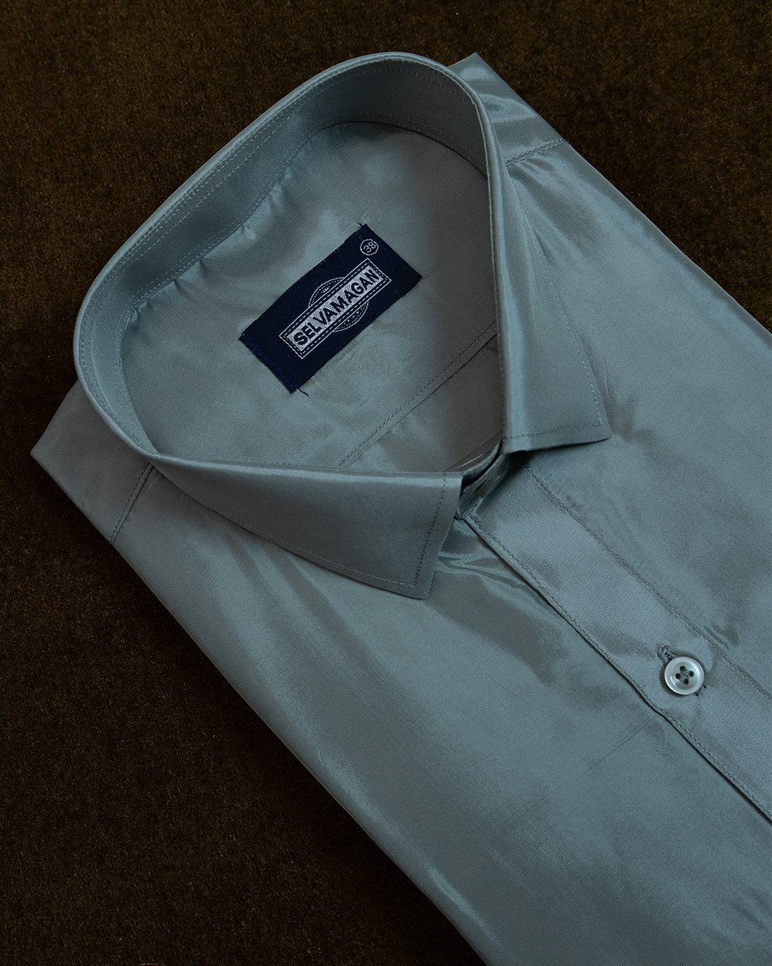 Grey Colour Shirt & Dhoti Set With Saree Couple Combo