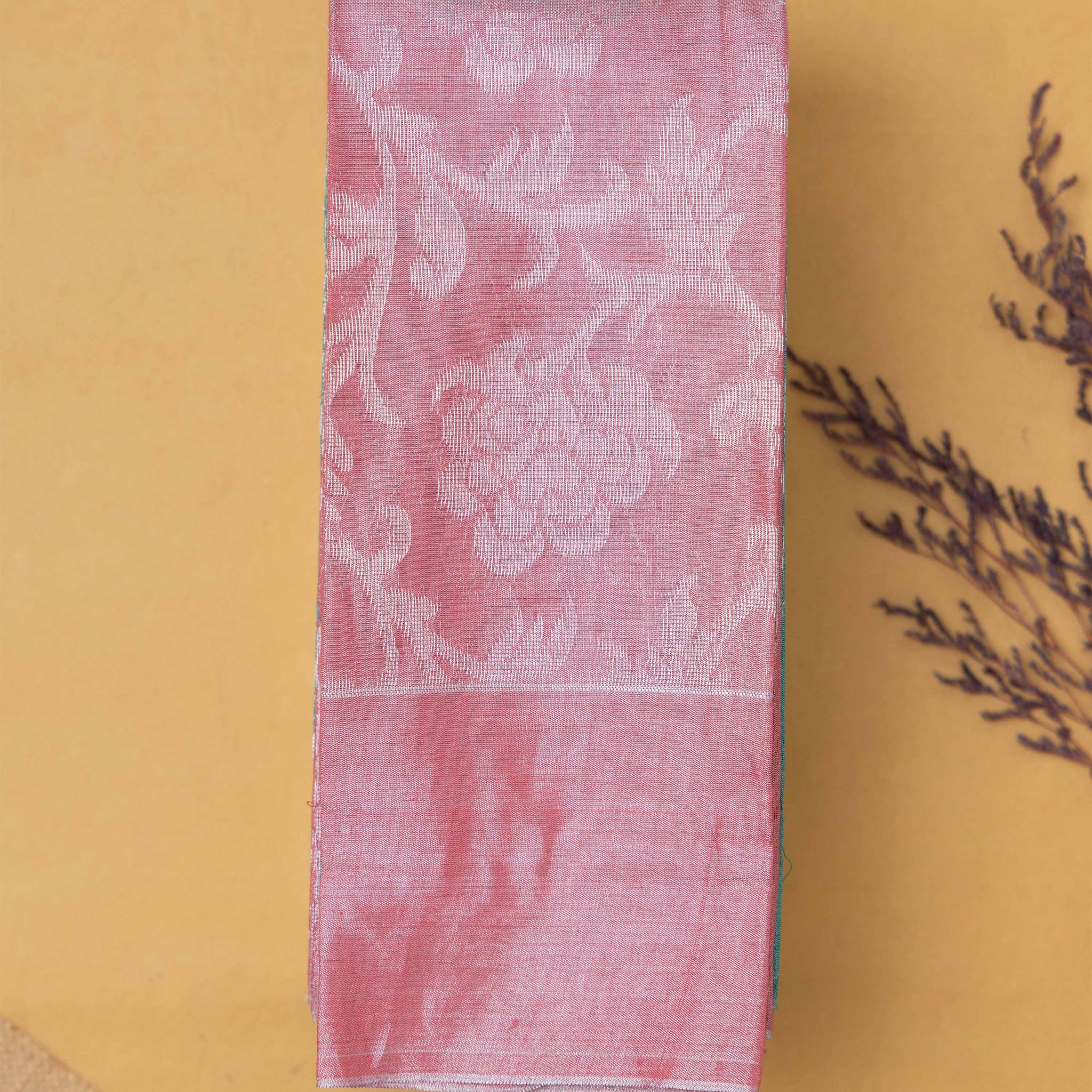 Exquisite Silk Cotton Saree With Floral  Designs- Pink