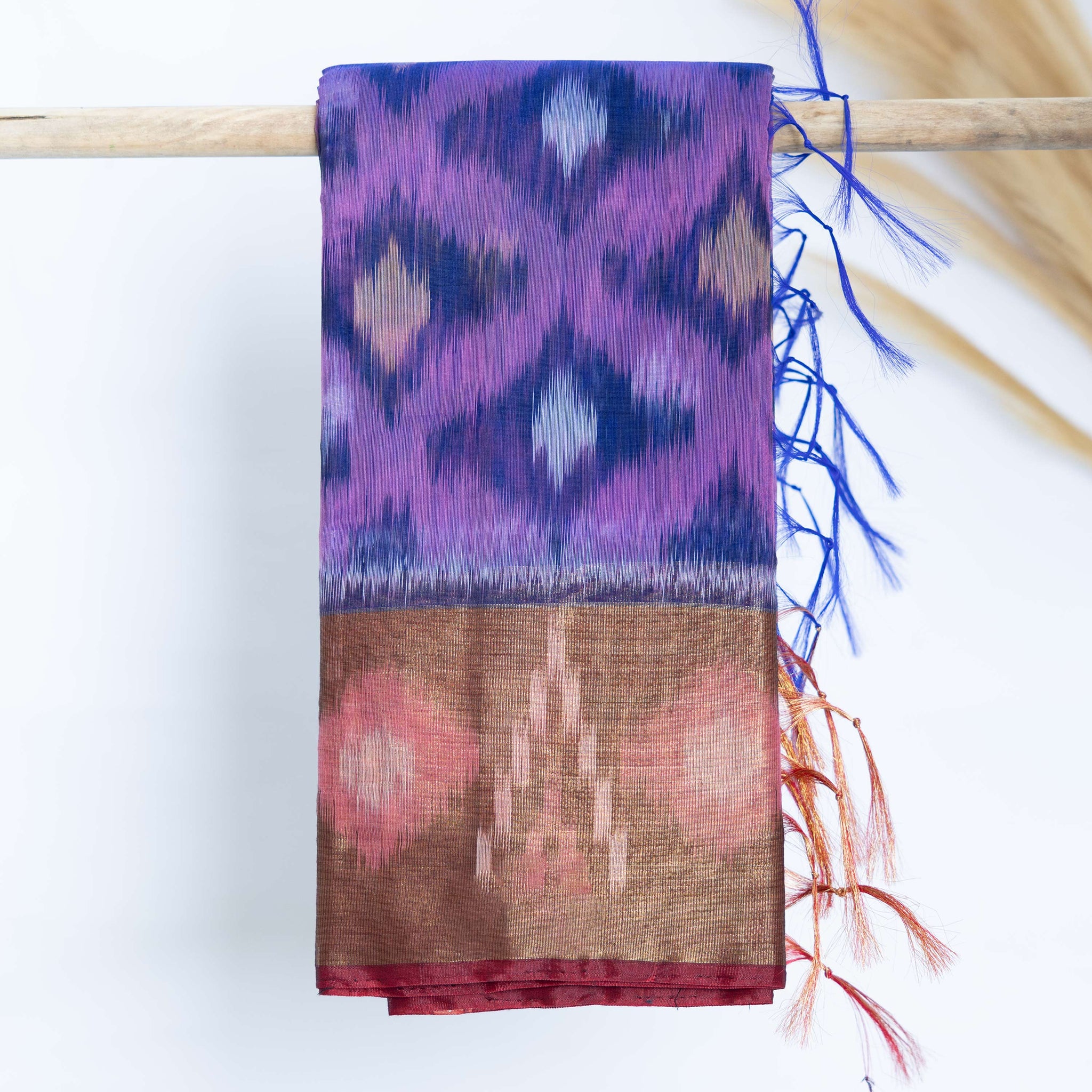 Pochampally Ikkat Handloom Cotton Saree - Purple