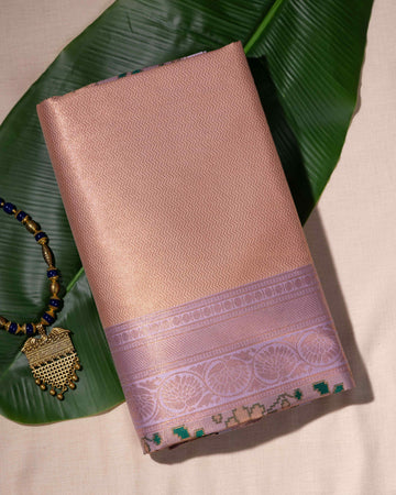 Peach Color Art Silk Saree