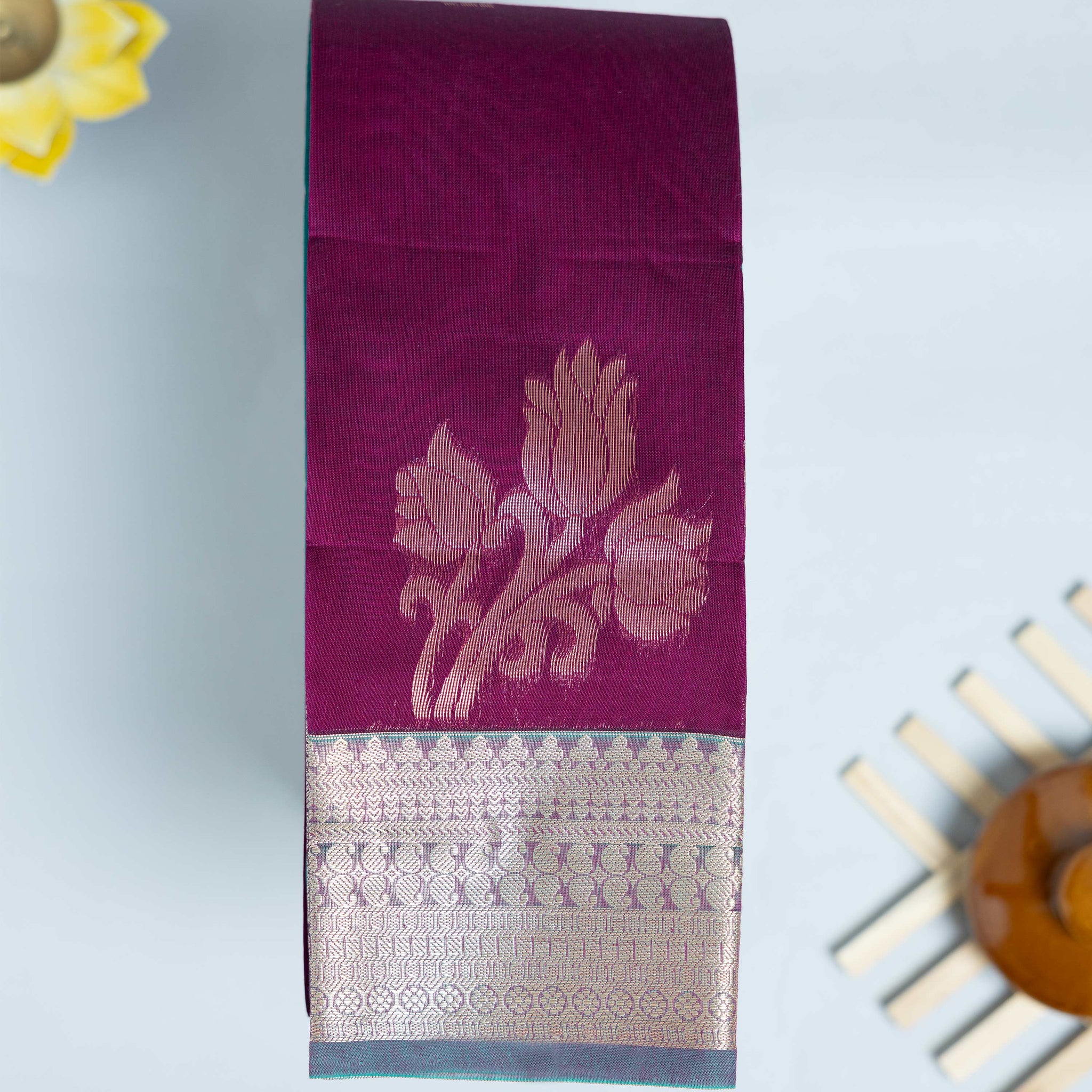 Purple Color Elampillai Silk Cotton Sarees