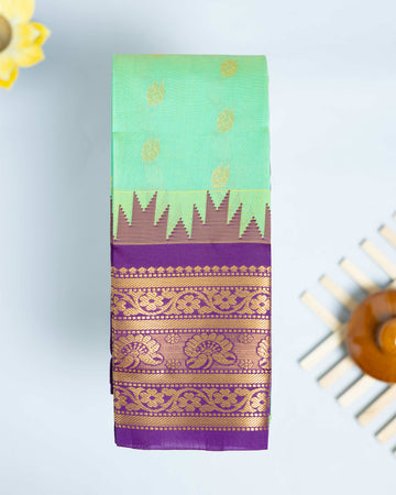 Pista Green Color Elampillai Silk Cotton Sarees