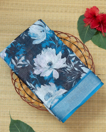 Blue Colour Cotton Saree