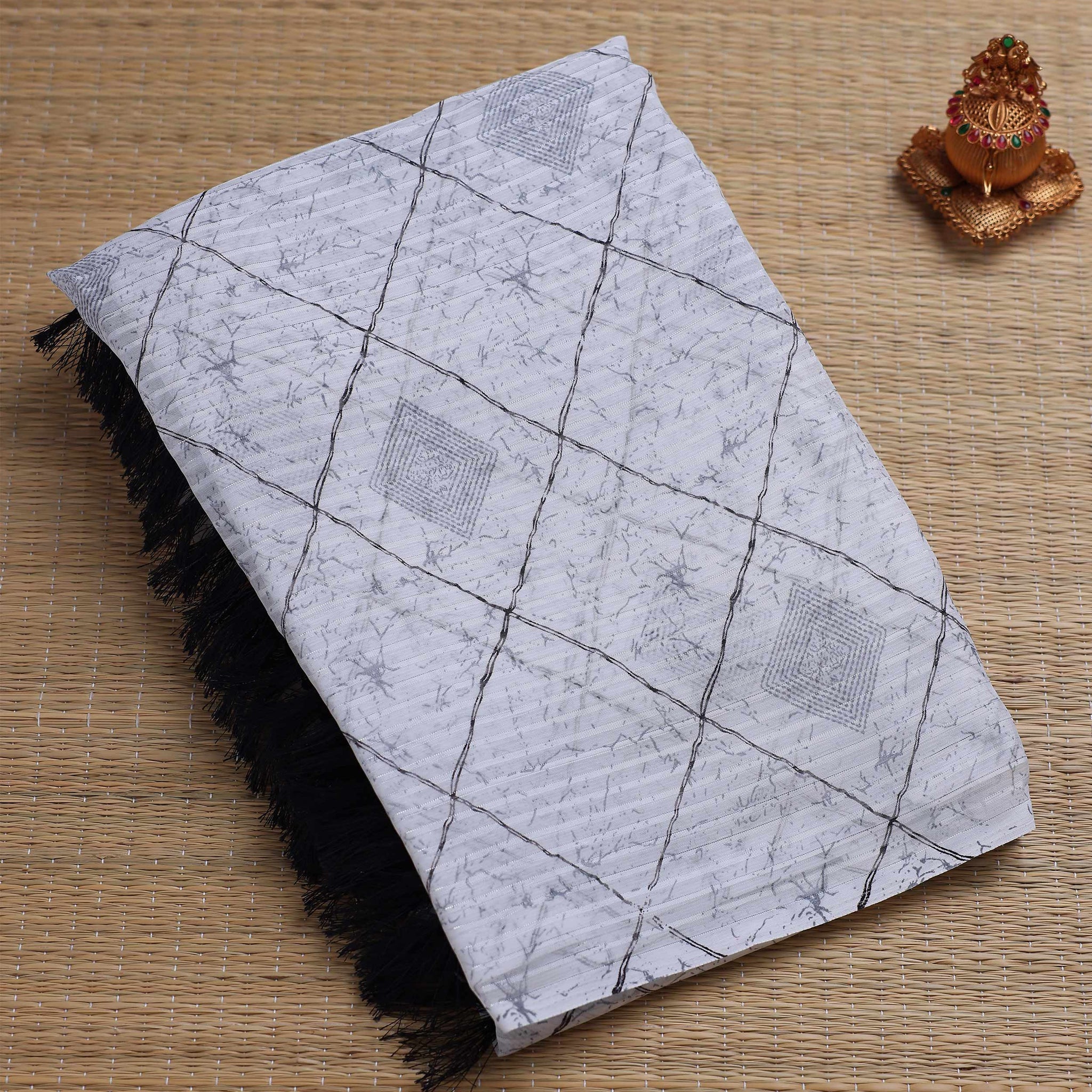 White Color Fancy Saree