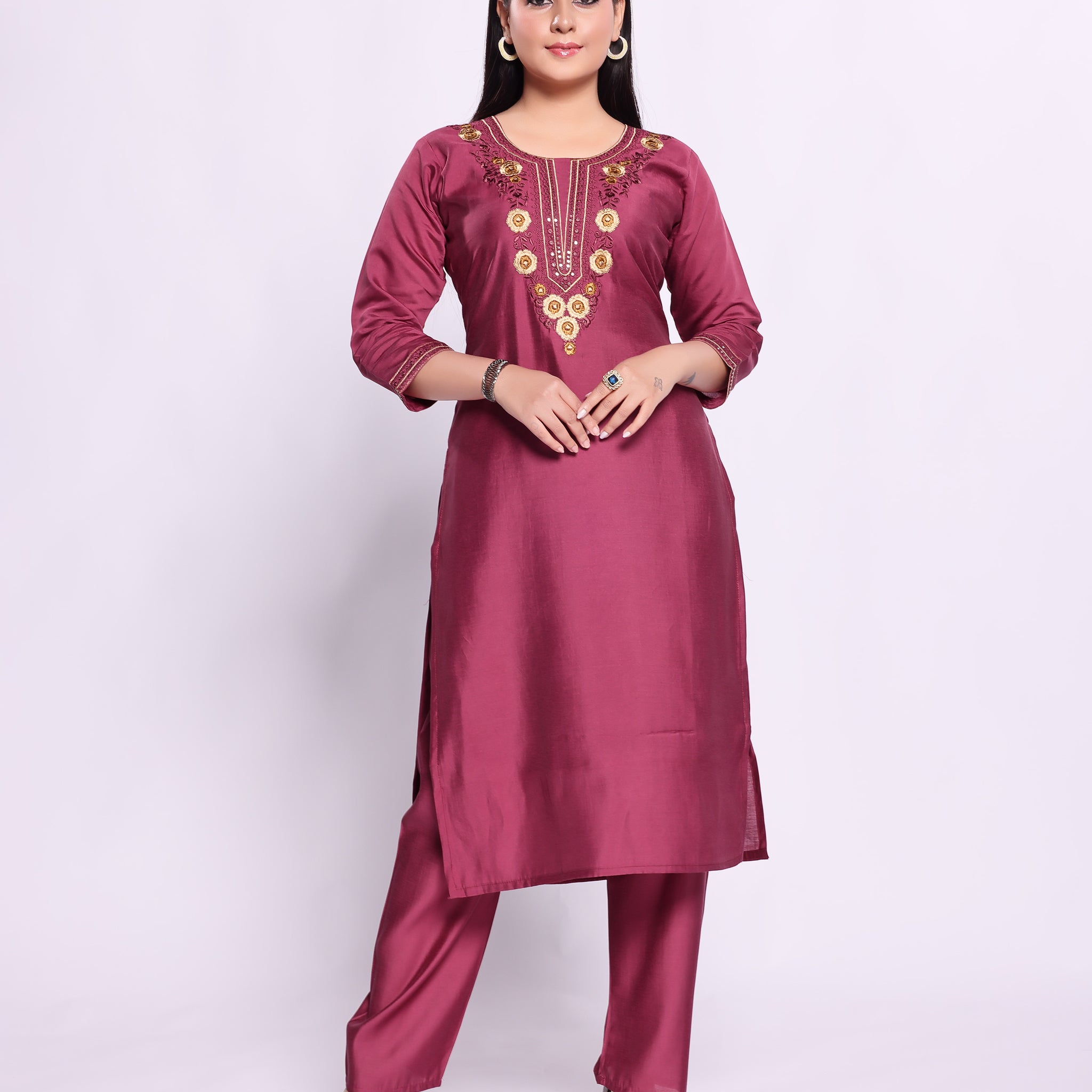 Purple Colour Top & Palazzo Set