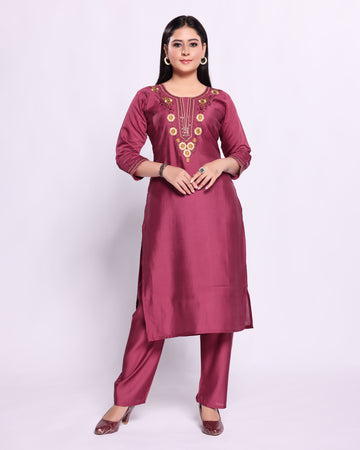 Purple Colour Top & Palazzo Set