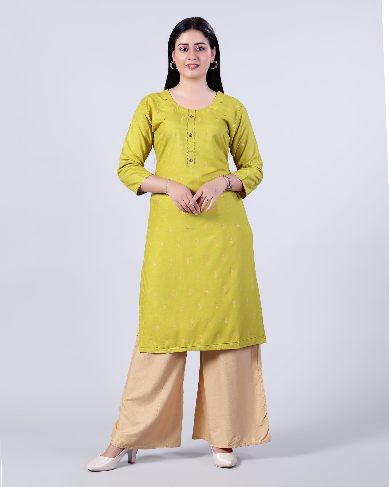 Green Colour Top & Palazzo Set