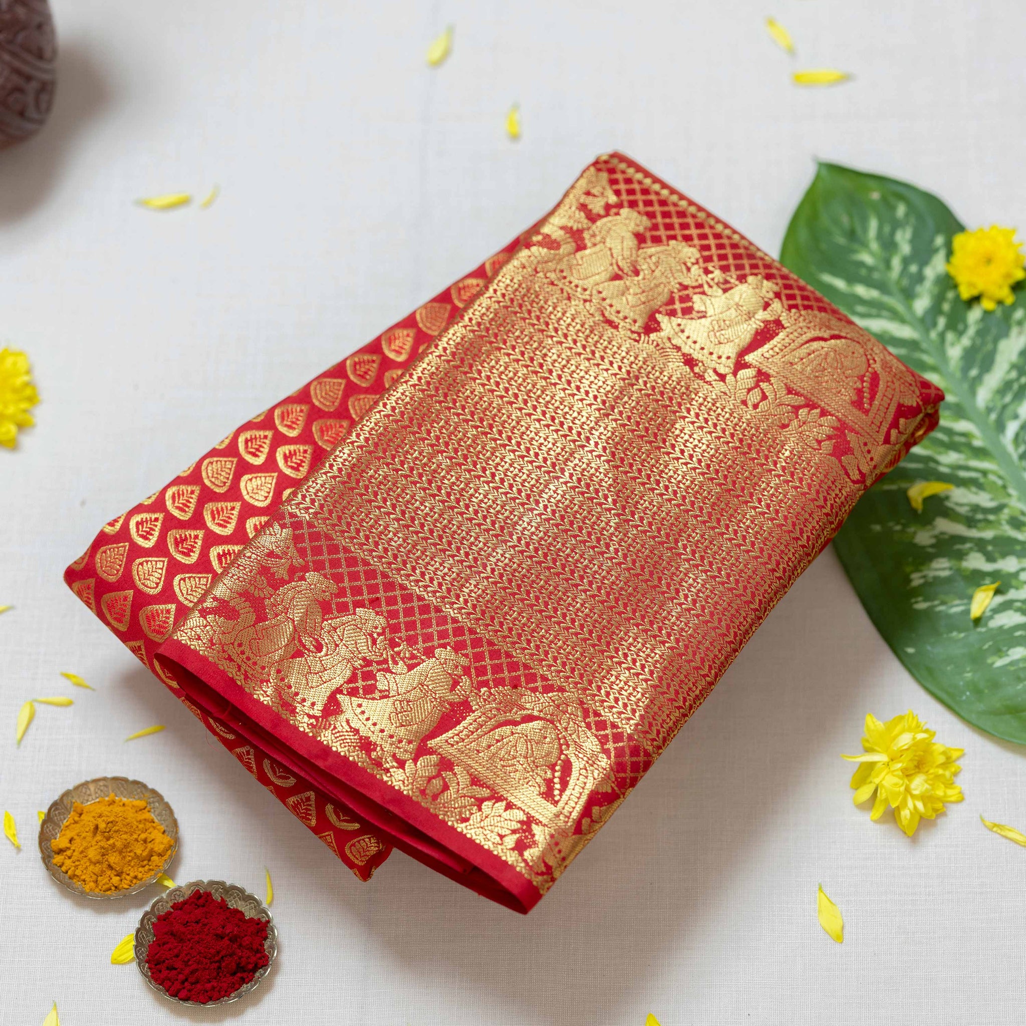 Red Colour Kanchipuram Pure Silk Saree