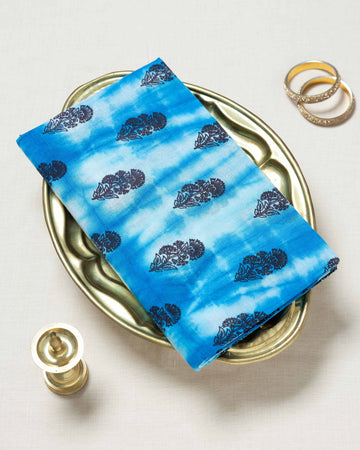 Blue Printed Sungudi Cotton Saree