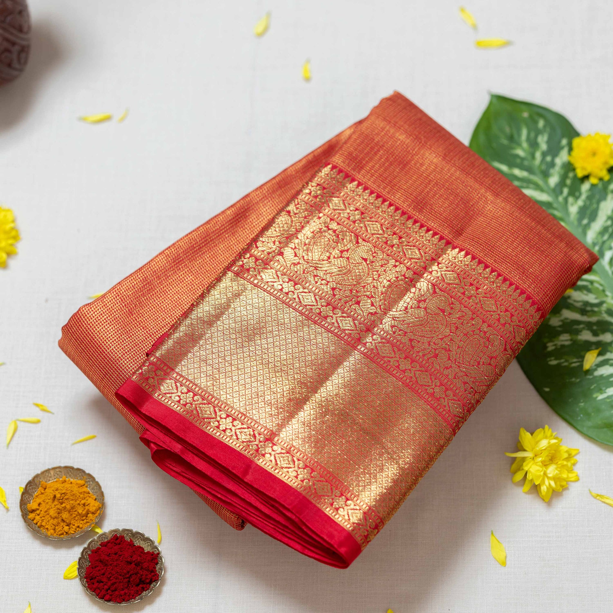 Kanchipuram Pure Silk Saree - Red