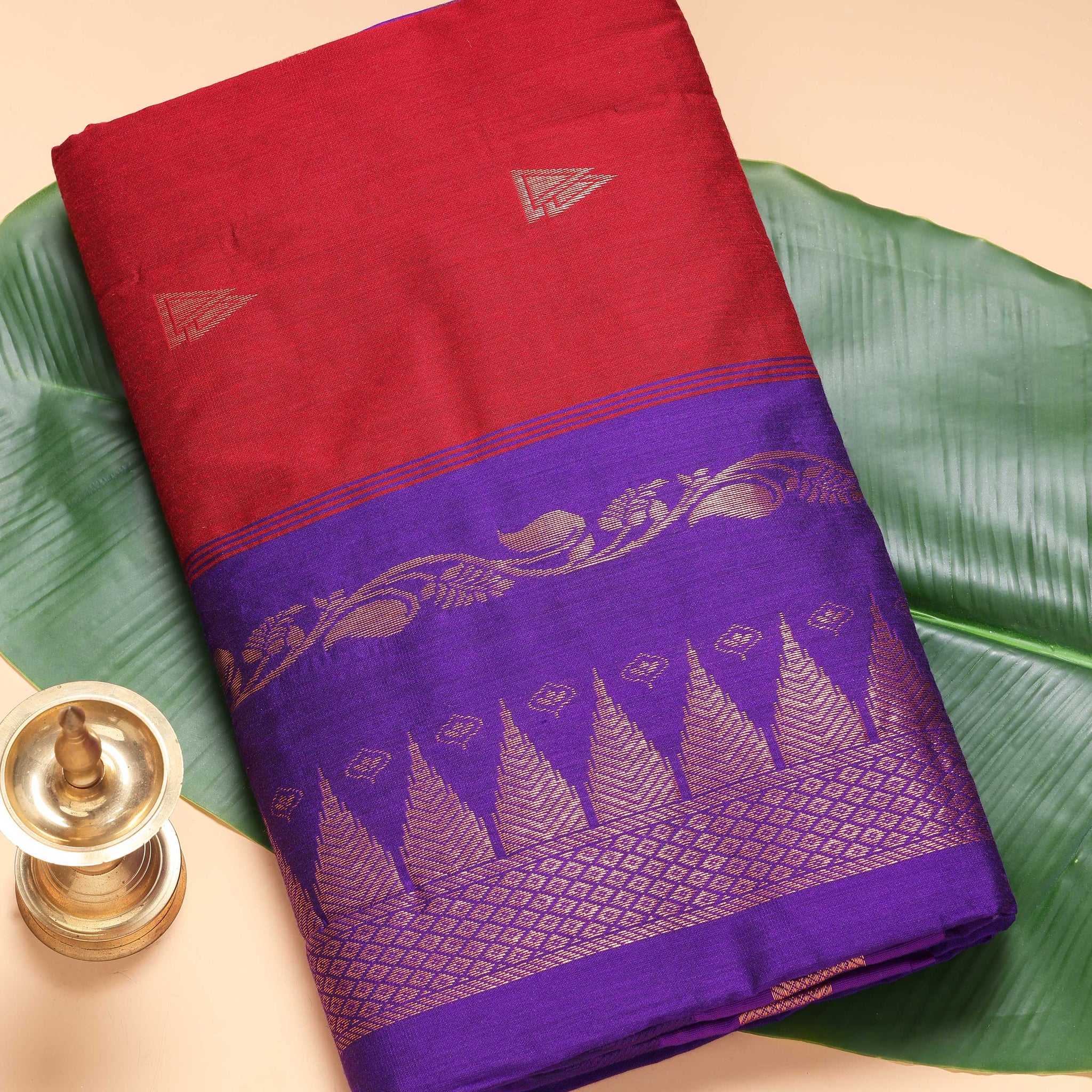 Red Color Kalyani Cotton Saree