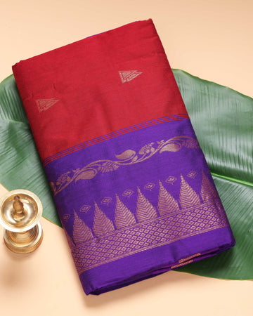 Red Color Kalyani Cotton Saree