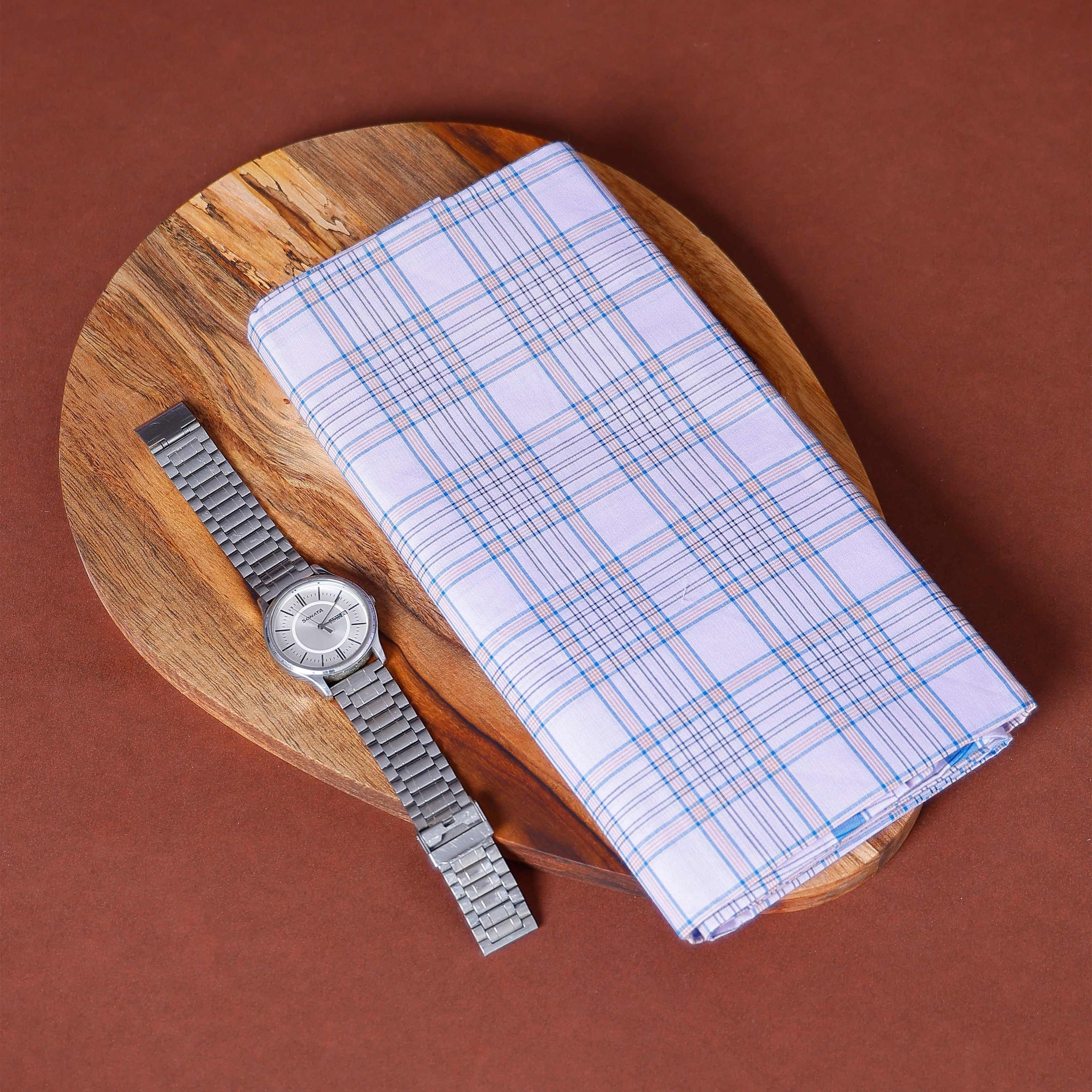 Nandu Brand Men's Premium Cotton Checked Lungi Stitched - White