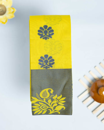 Yellow Color Elampillai Silk Cotton Sarees
