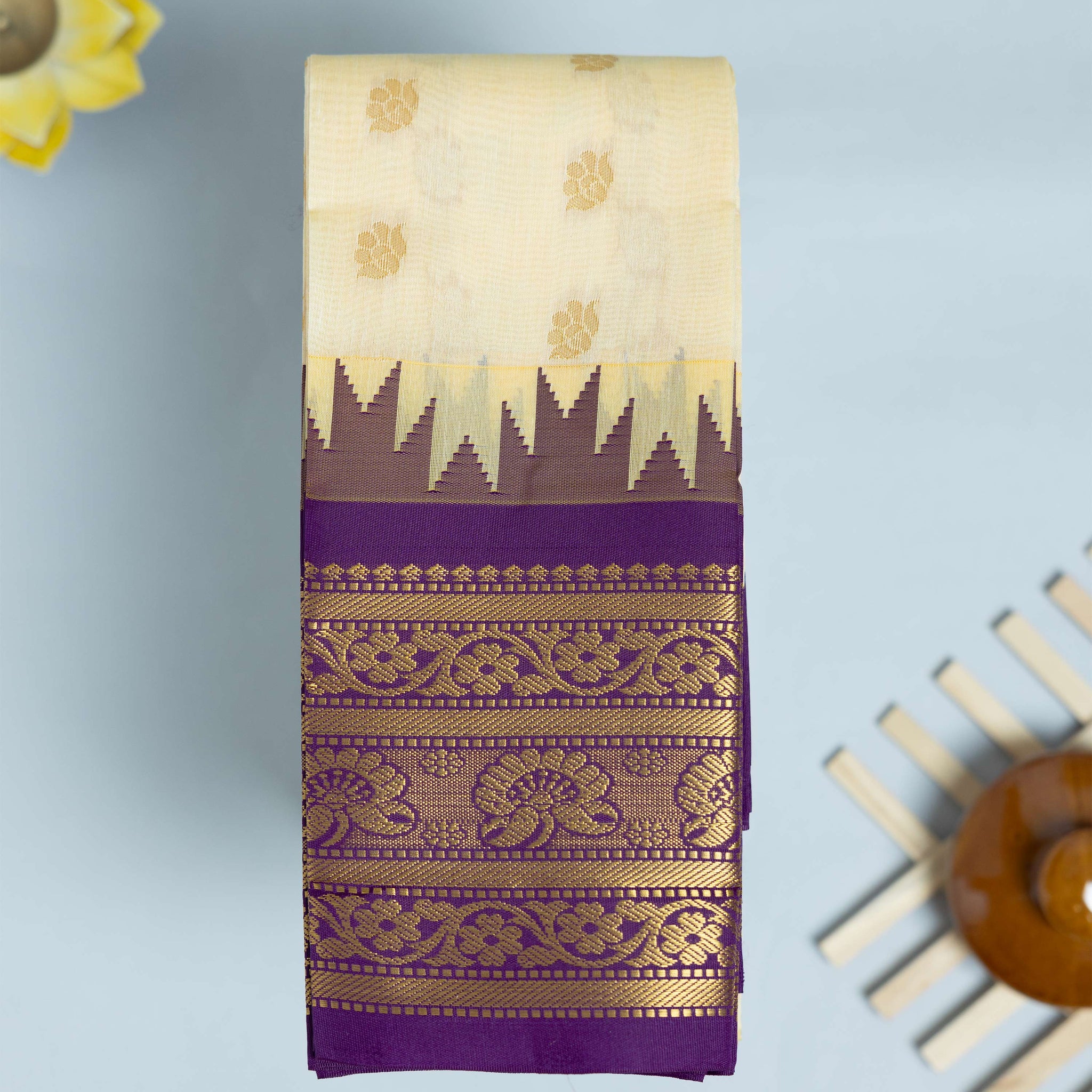 Sandal Color Elampillai Silk Cotton Sarees