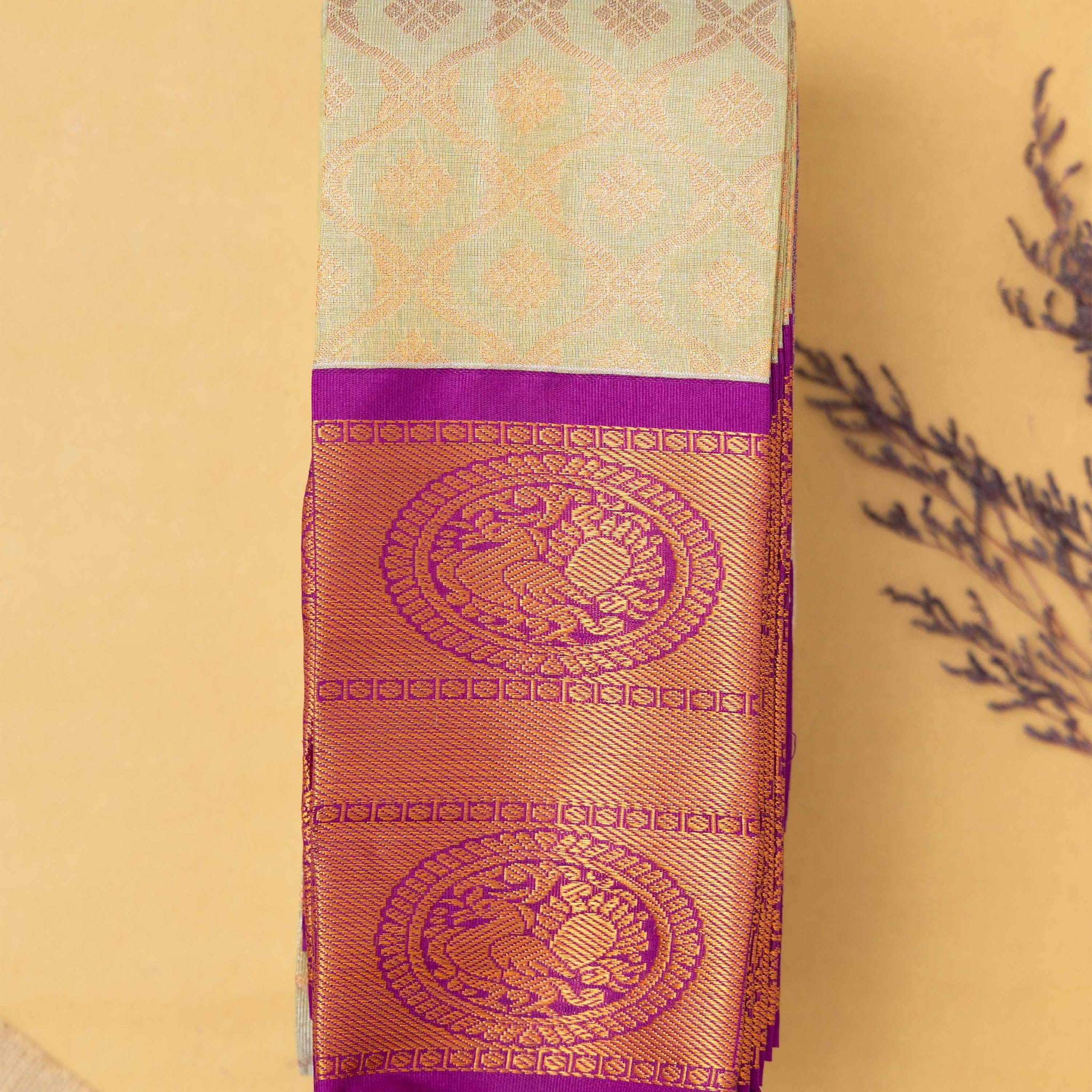 Light Green Color Silk Cotton Saree