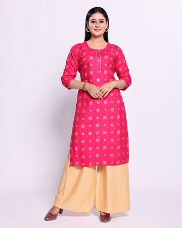 Pink Colour Top & Palazzo Set