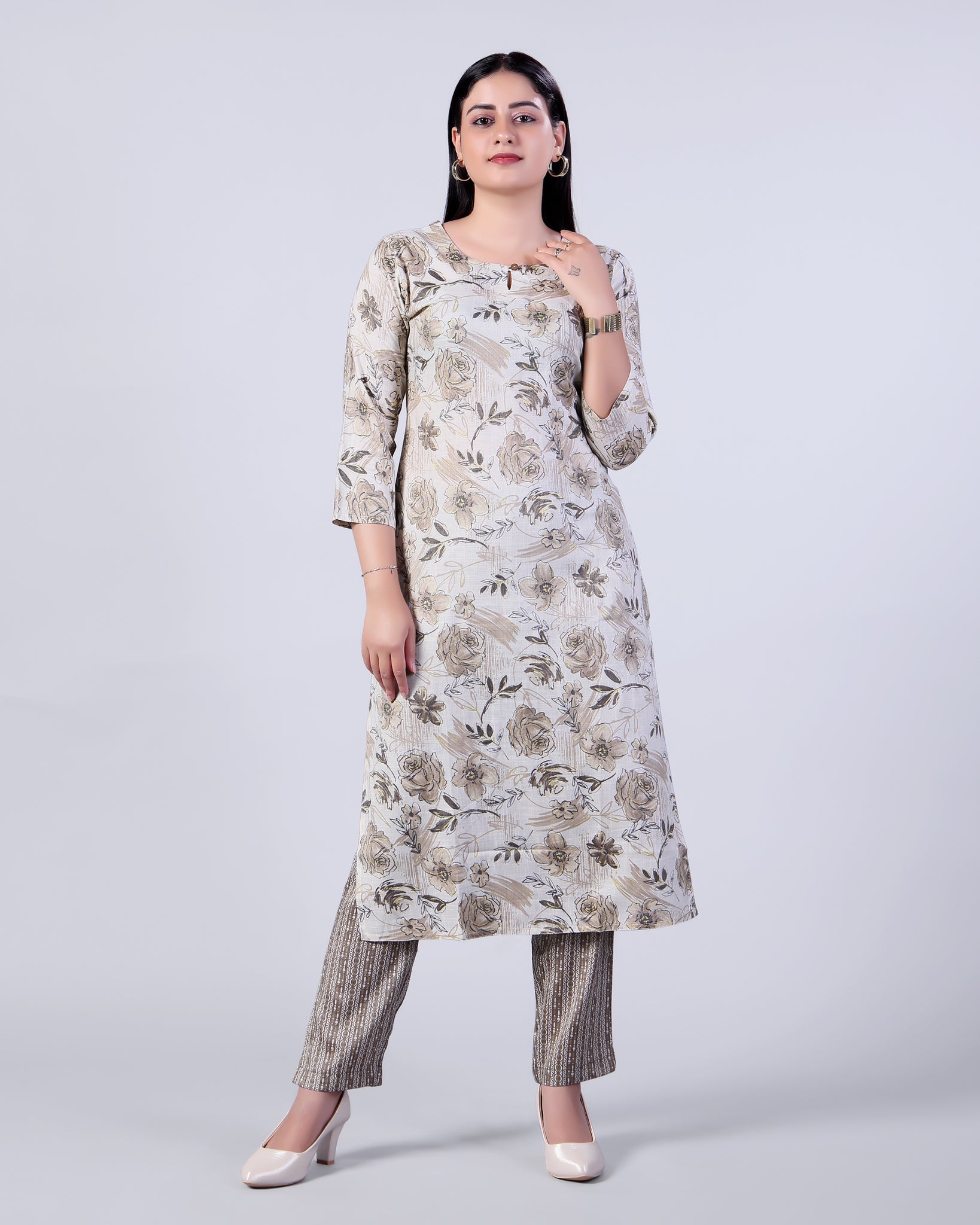 White Colour Top & Palazzo Set