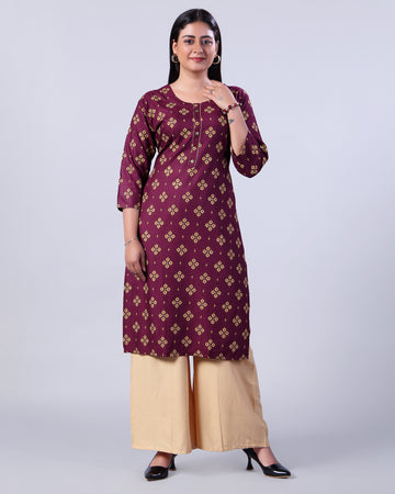 Maroon Colour Top & Palazzo Set