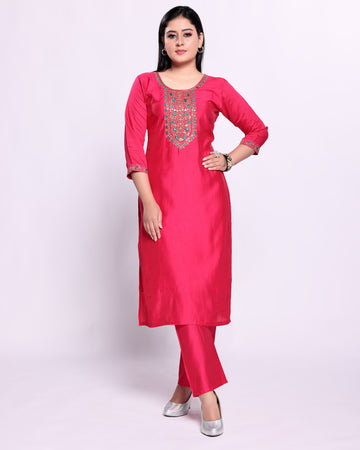 Pink Colour Top & Palazzo Set