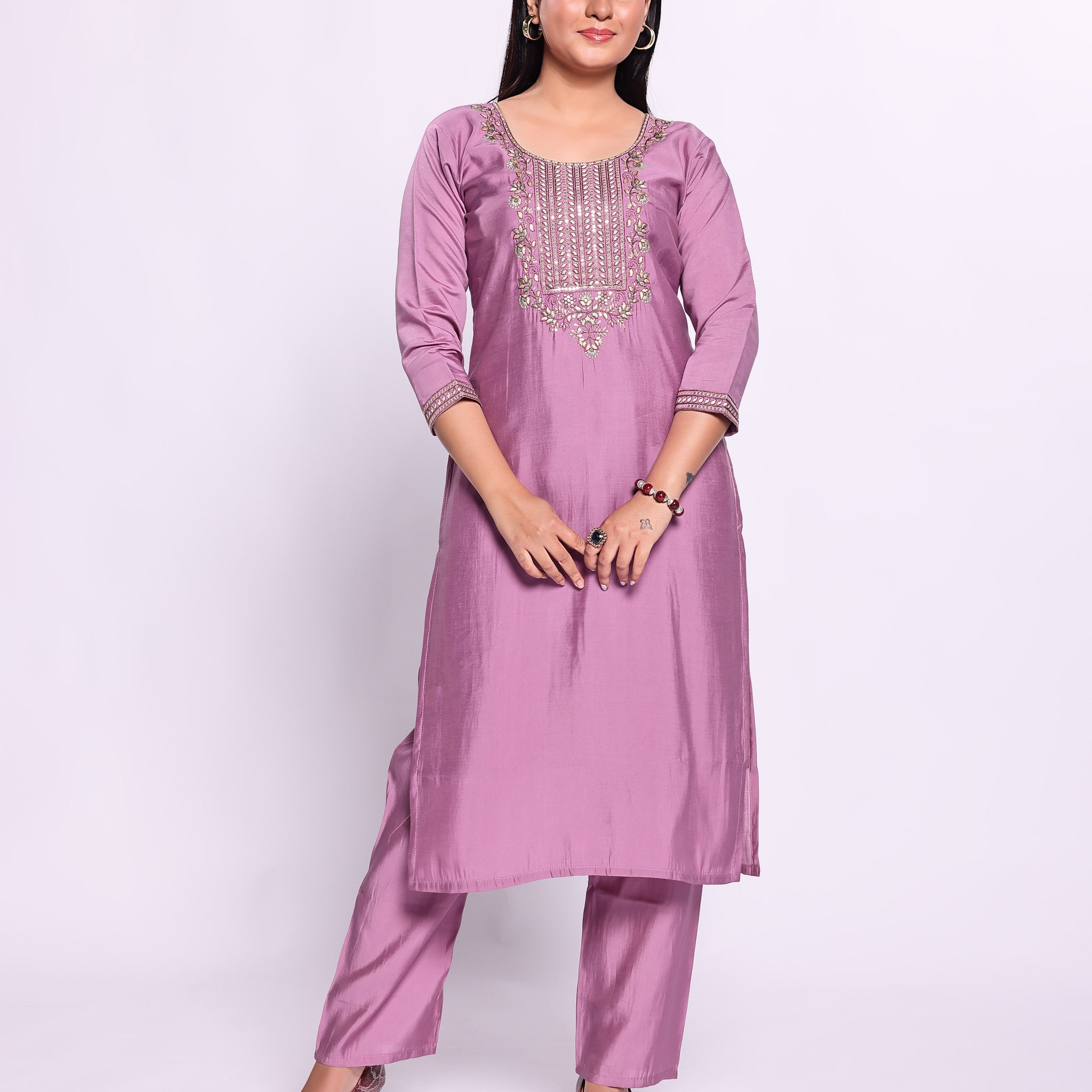 Purple Colour Top & Palazzo Set