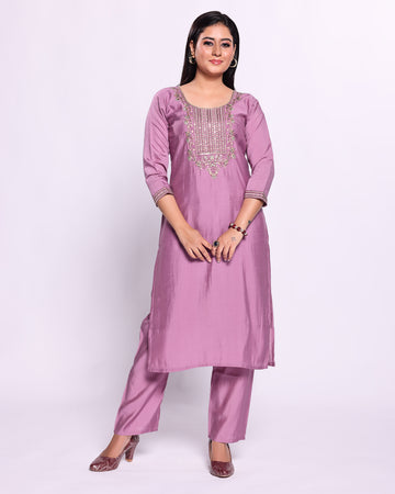 Purple Colour Top & Palazzo Set