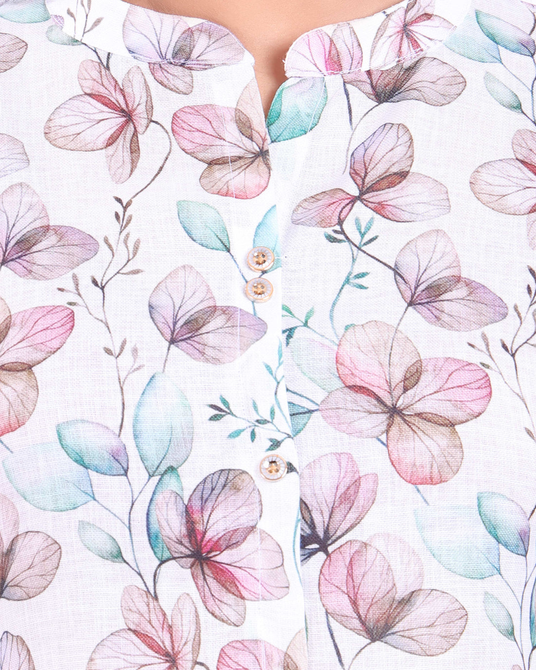 Women's Floral Printed Straight Kurta - White