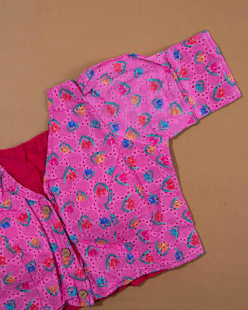 Rose Pink Colour Readymade Blouse