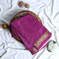 Banana Pith Saree With Elegant Gold Zari Border