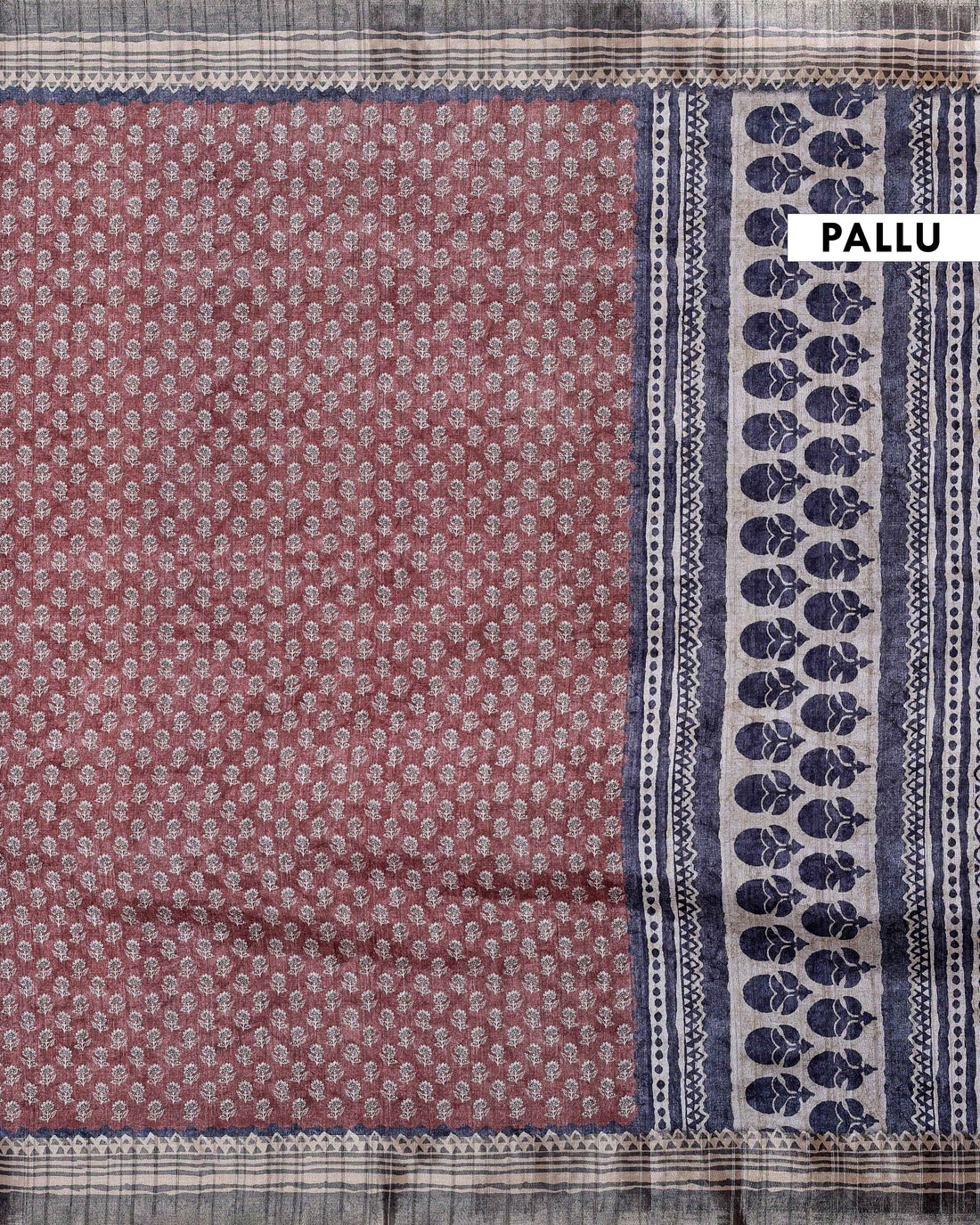 Maroon Colour Art Silk Saree with Small Floral Buti Weave and Black Border