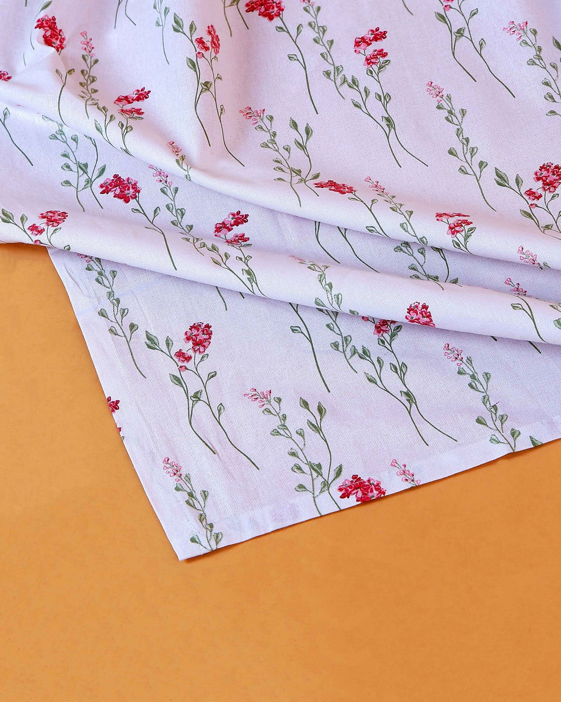 Ethereal Floral Dream Single Bed Cover With Pillow Cover- White