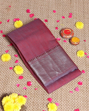 Elegant Handloom Narayanpet Cotton Saree with Traditional Woven Border - Onion Pink
