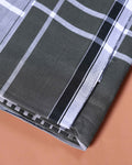 Sangu Brand Men's Premium Cotton Striped Lungi Stitched - Dark Grey