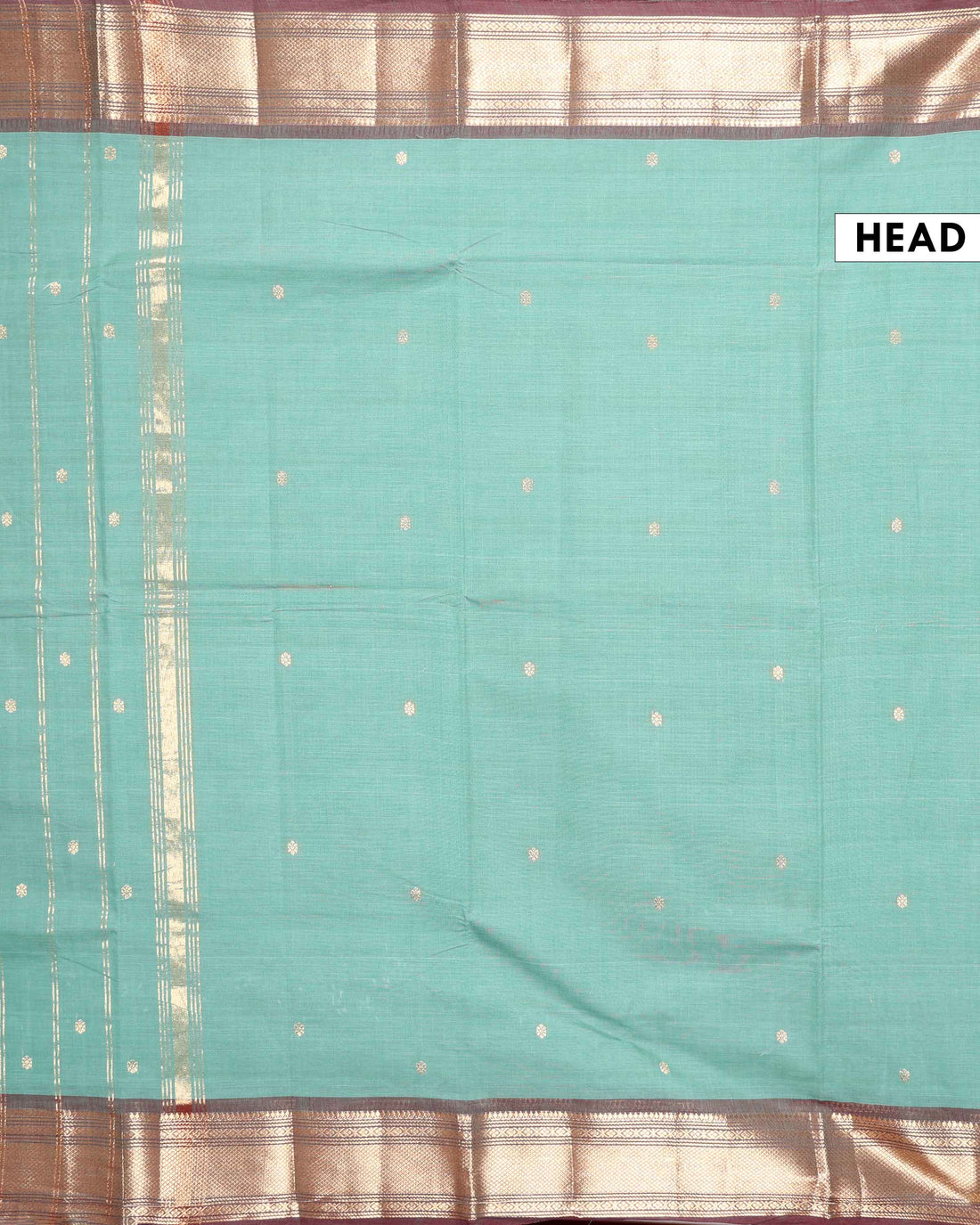 Traditional Handloom Chettinad Cotton Saree with Zari Woven Border and Elegant Small Butta Motifs - Green