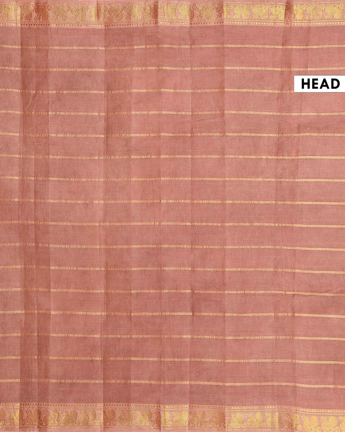 Handwoven Sungudi Cotton Saree with Zari Woven Peacock Motif Border - Light Brown