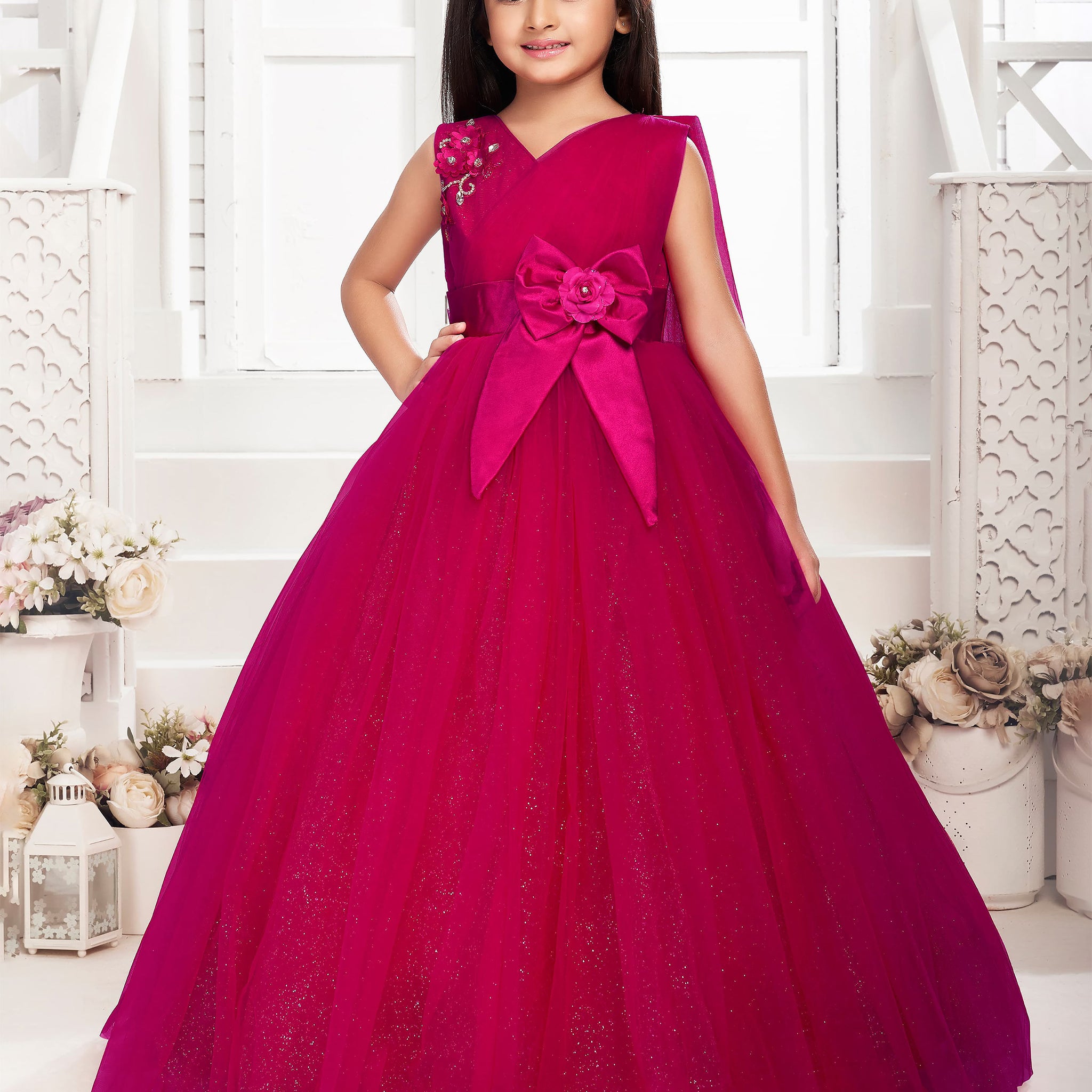 Purple Coloured Design Is Similar To A Princess Style Frock