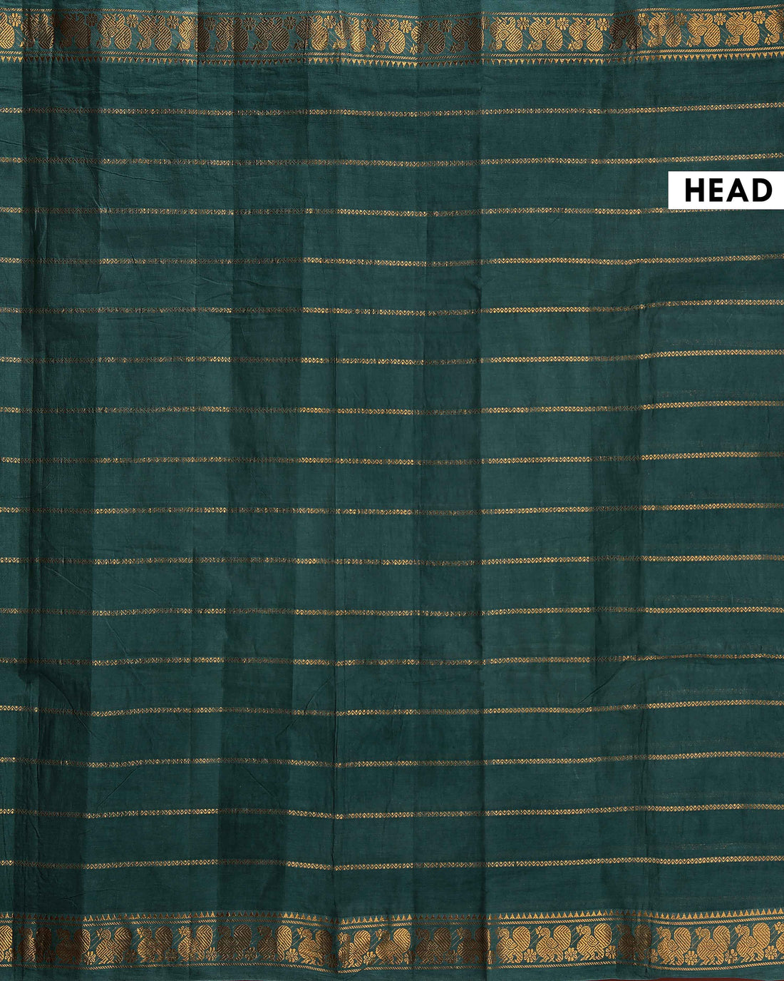 Handwoven Sungudi Cotton Saree with Zari Woven Peacock Motif Border - Green
