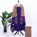 Royal Blue Cotton Unstitched Salwar Material for Women | Ethnic Summer Collection | Jeyachandran - Full View