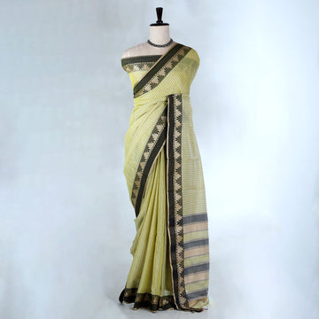 Light Green Mangalagiri Cotton Saree for Women | Festive Summer Collection | Jeyachandran - Full View