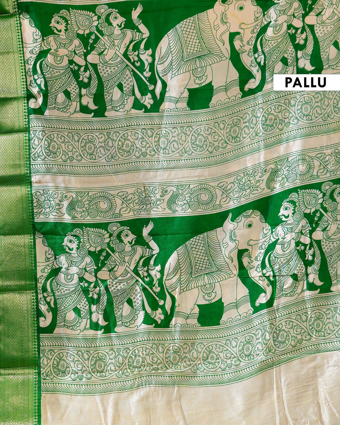 Elegant Mangalagiri Semi Silk Saree with Kalamkari Inspired Floral Motifs and Zari Border - Pink