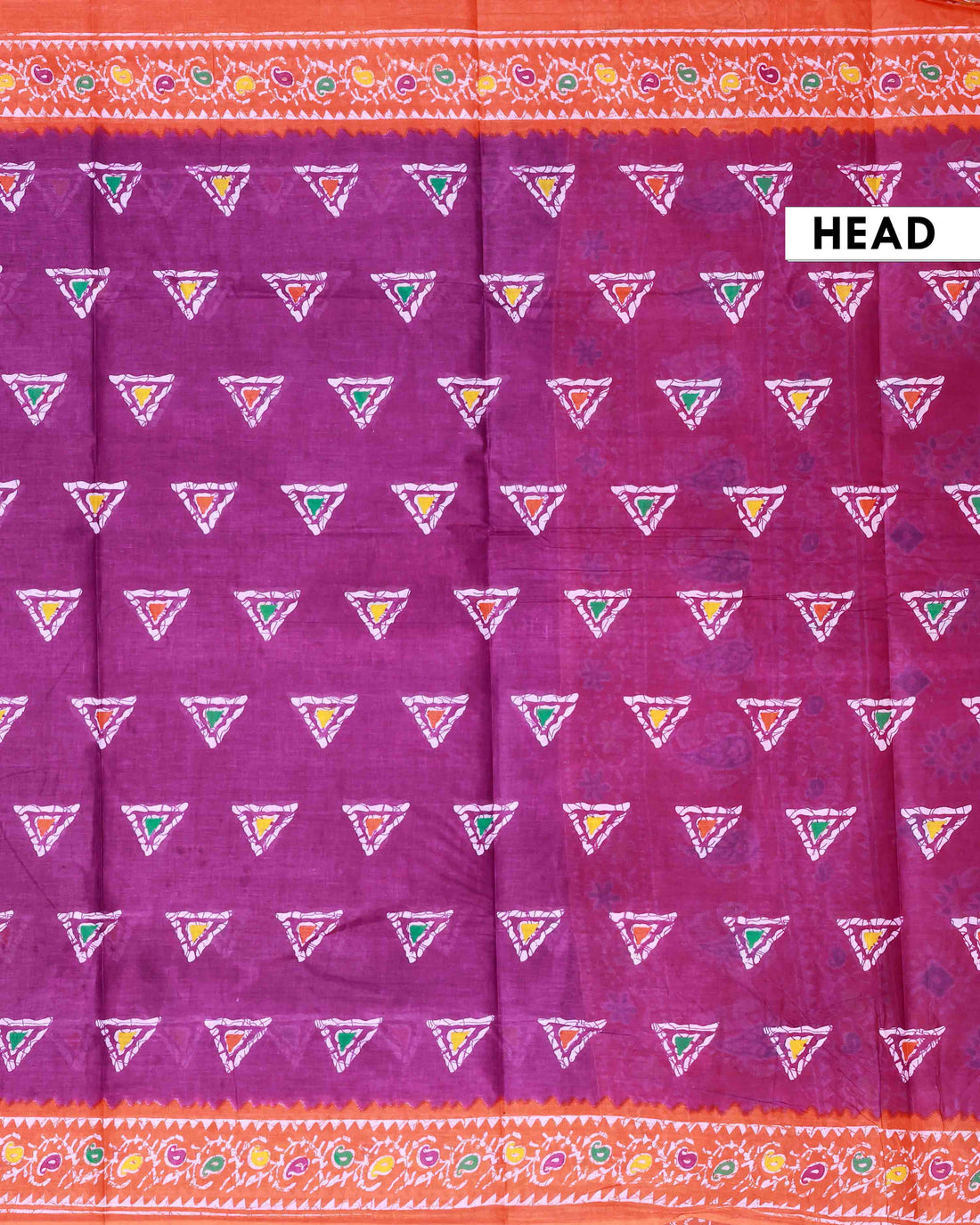 All-Over Floral Printed Voile Saree with Intricate Contrast Border – Purple