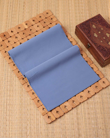 Traditional Women’s Cotton 1 Meter Blouse Material with Smooth Plain Weave - Steel Blue