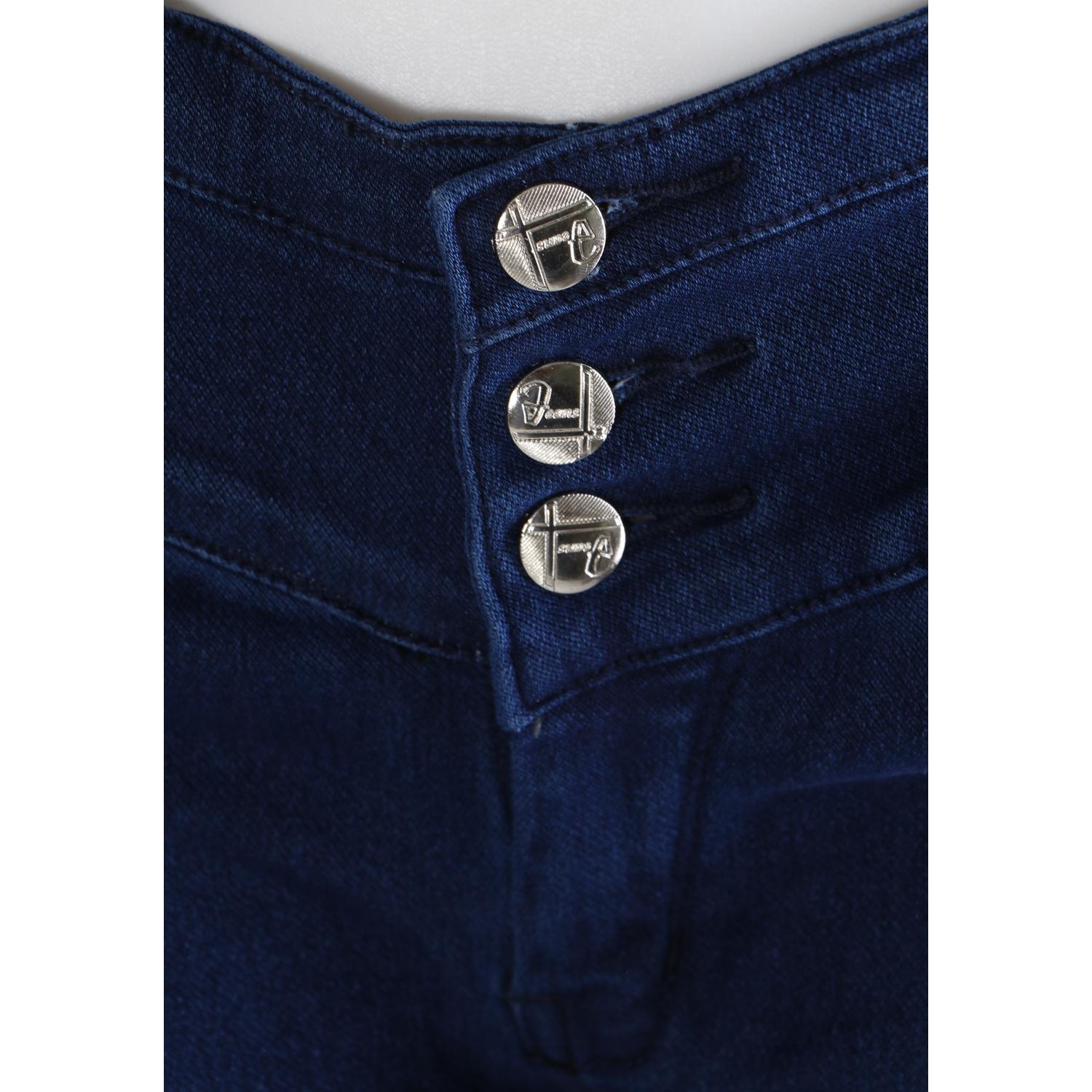 Buy Women Blue Pencil Cut  Button Jeans Online