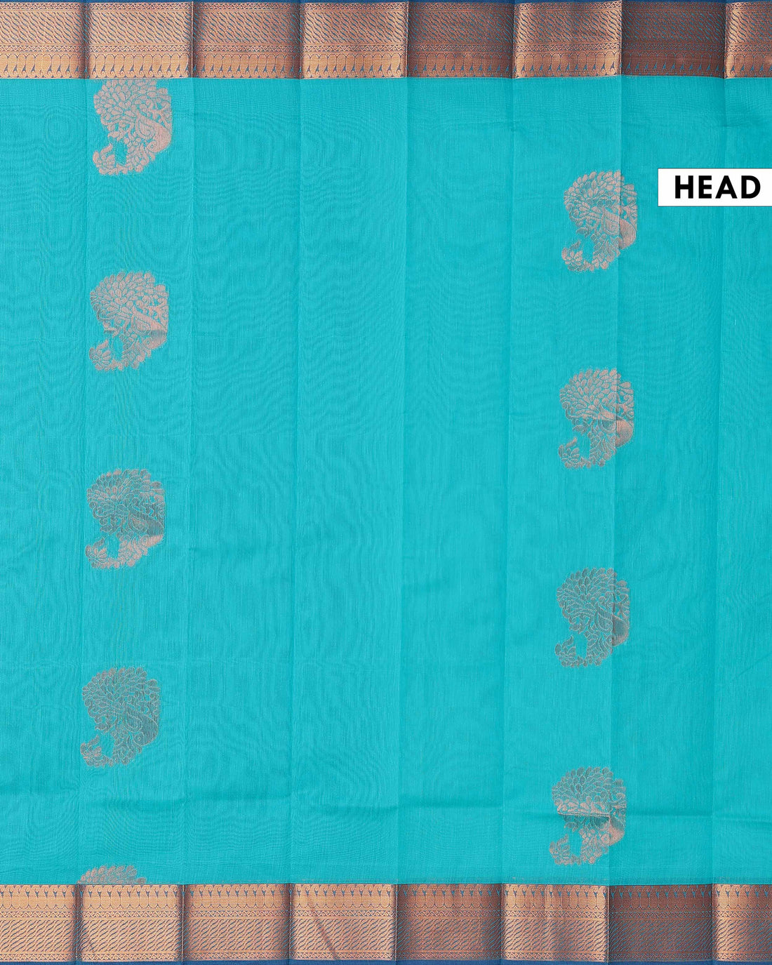 Elegant Elampillai Handloom Silk Cotton Saree with Traditional Zari Motifs and Contrast Border - Sky Blue