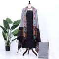 Black Cotton Unstitched Salwar Material for Women | Ethnic Summer Collection | Jeyachandran - Full View