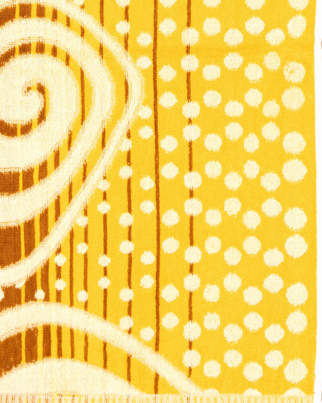 Modern Geometric Polka Dot and Spiral Design Towel - Yellow